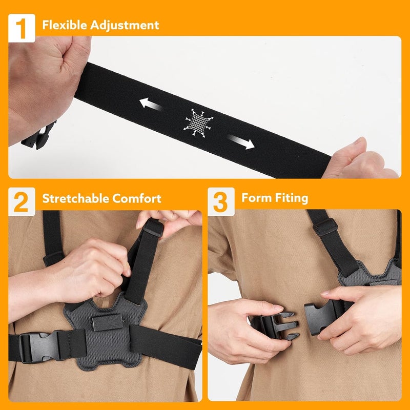 Losfom Store Body Camera Vest Mount,Adjustable Chest Strap Belt for All Brand Body Worn Camera,Dual Shoulder Body Cam Mount for Police,Sports,Hiking - Image 3